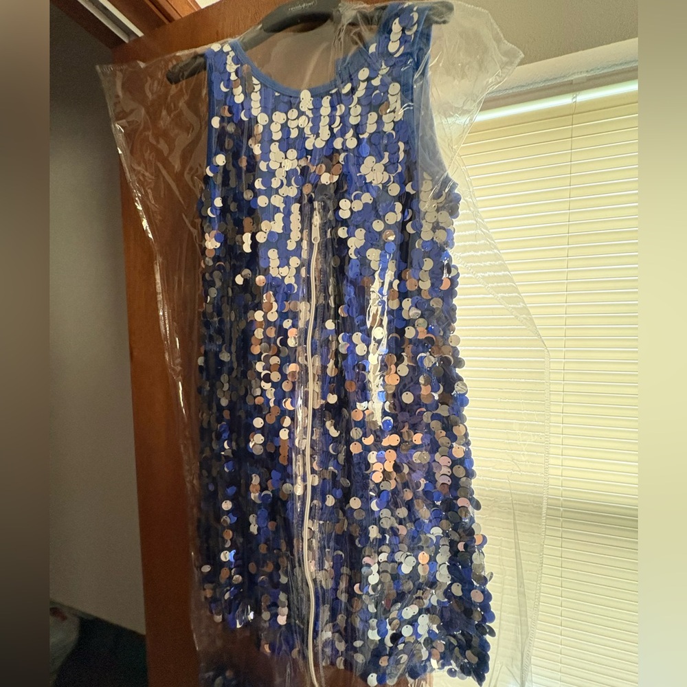 Blue Sequin Kids Dress